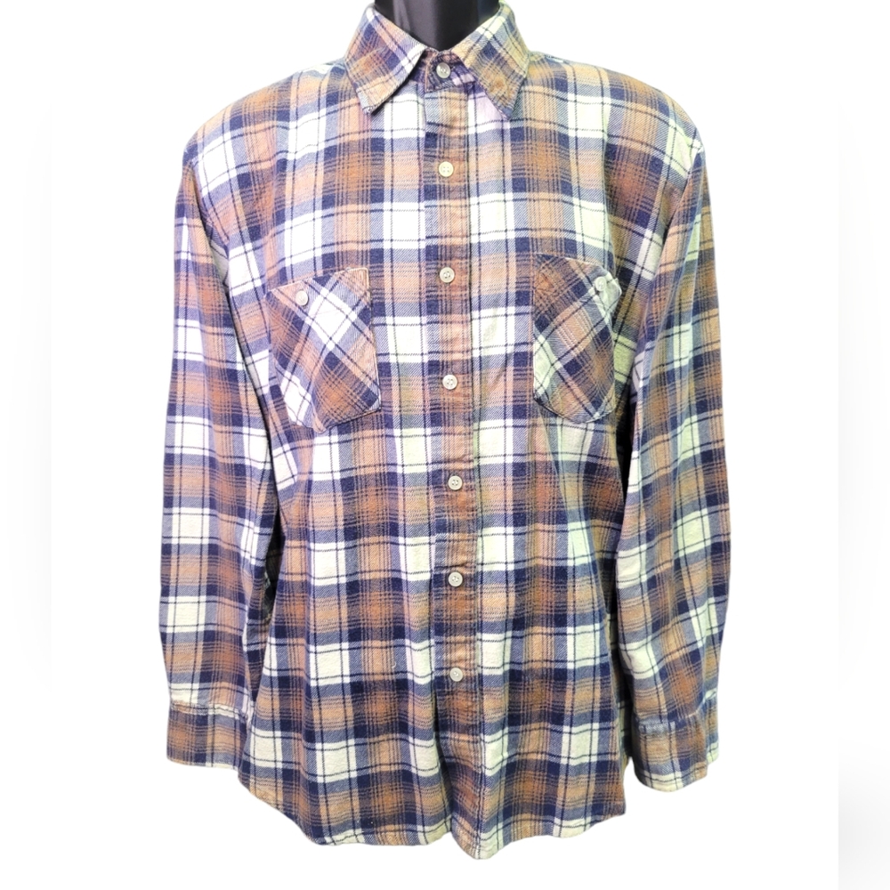 Ozark Trail Plaid Flannel‎ Long Sleeve Button Down Shirt sz L